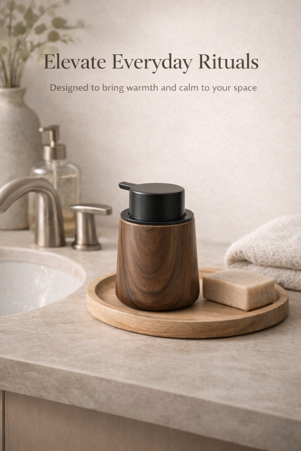 Foaming Soap Dispenser – Wood Grain Edition