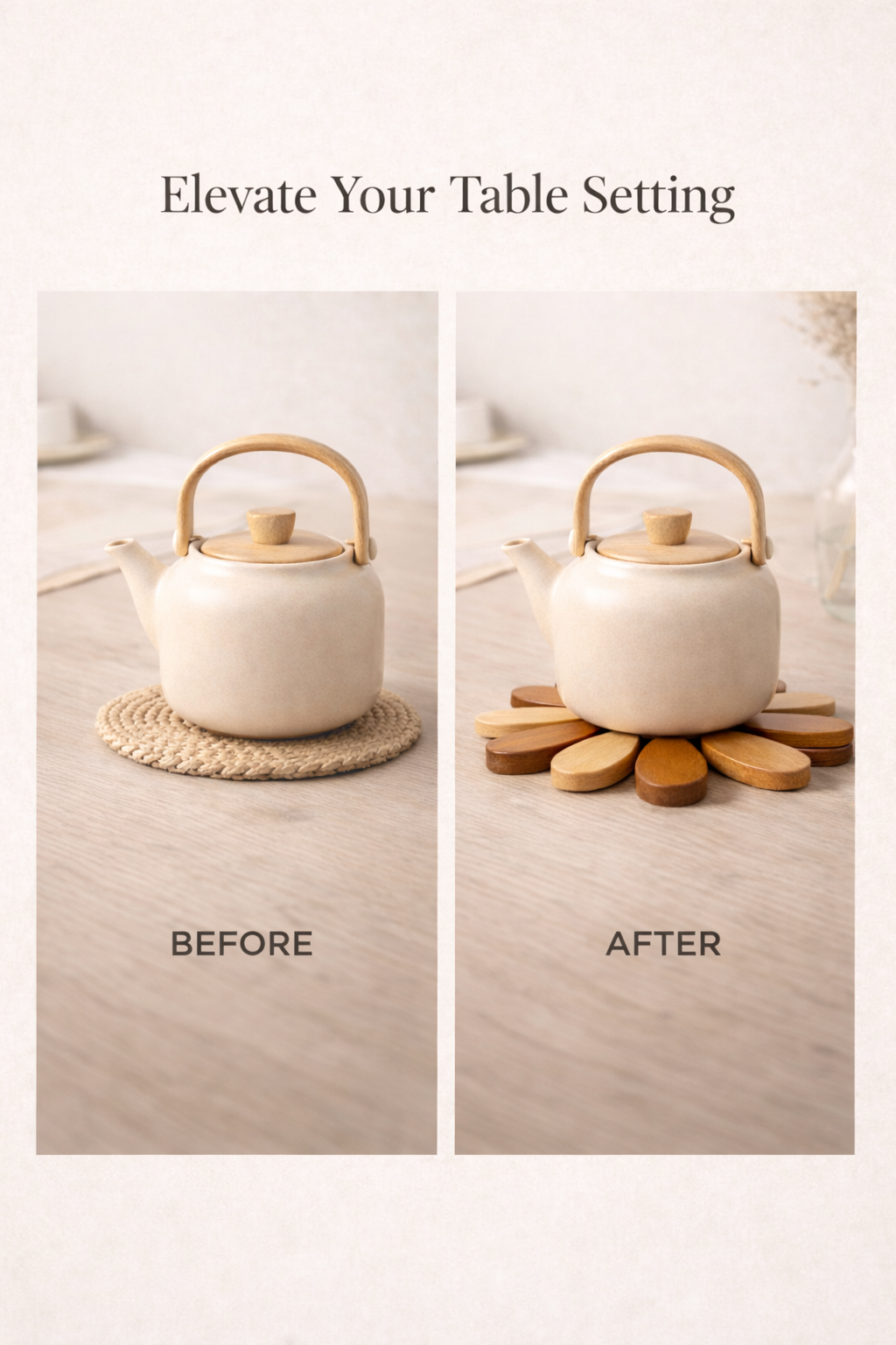 Wooden Tree Trivet Set – Transforming Coaster Design