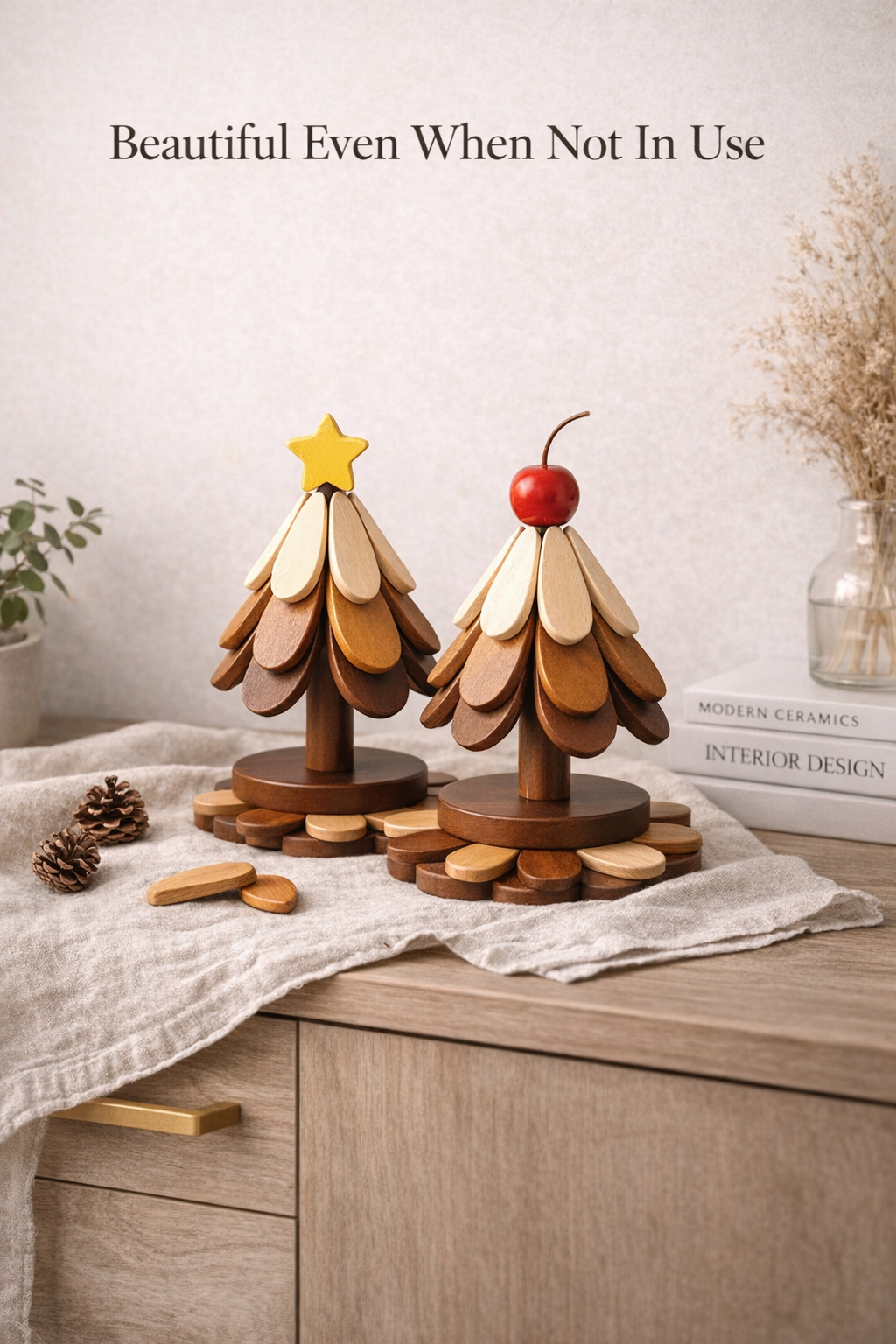 Wooden Tree Trivet Set – Transforming Coaster Design