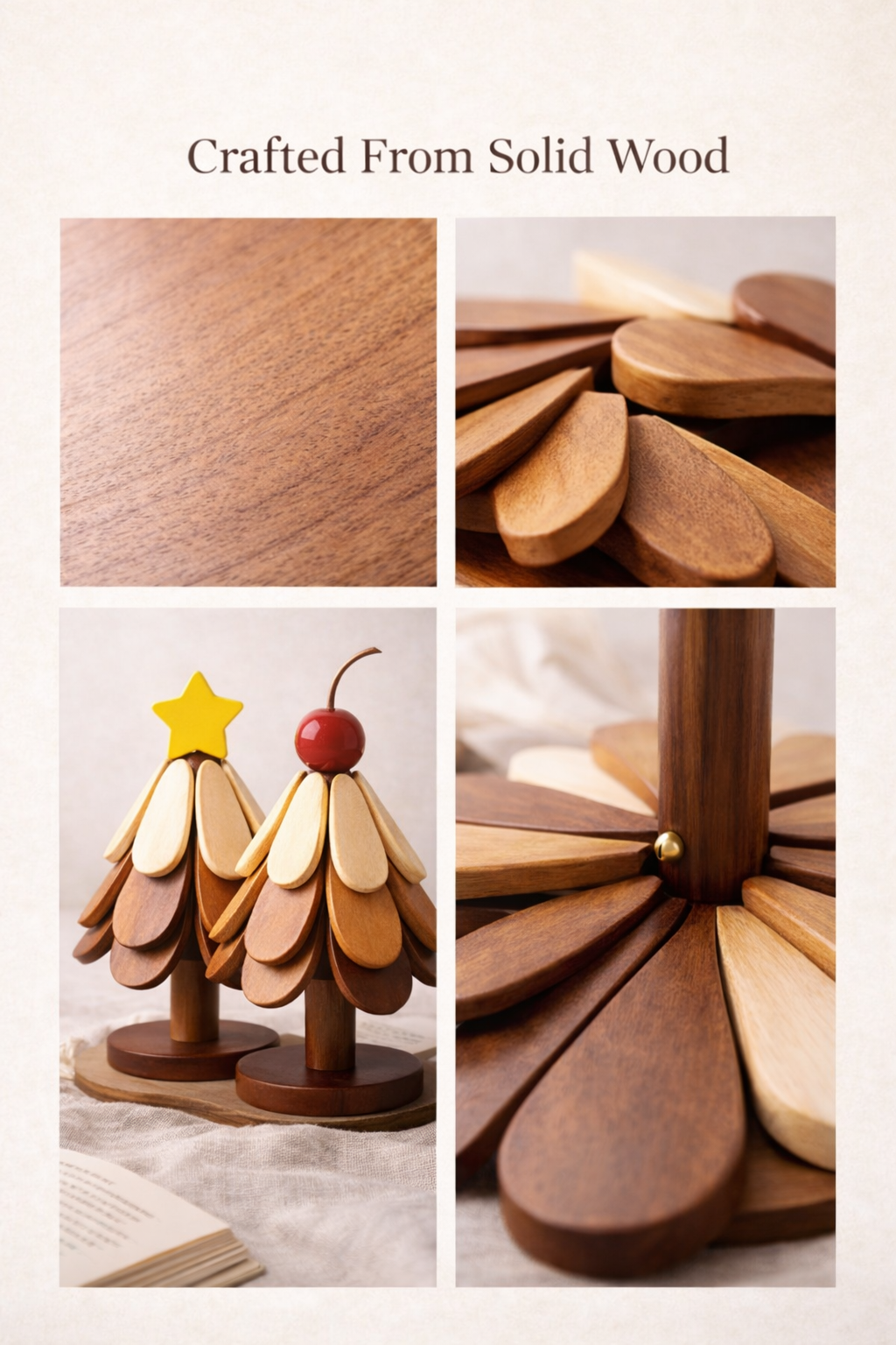 Wooden Tree Trivet Set – Transforming Coaster Design